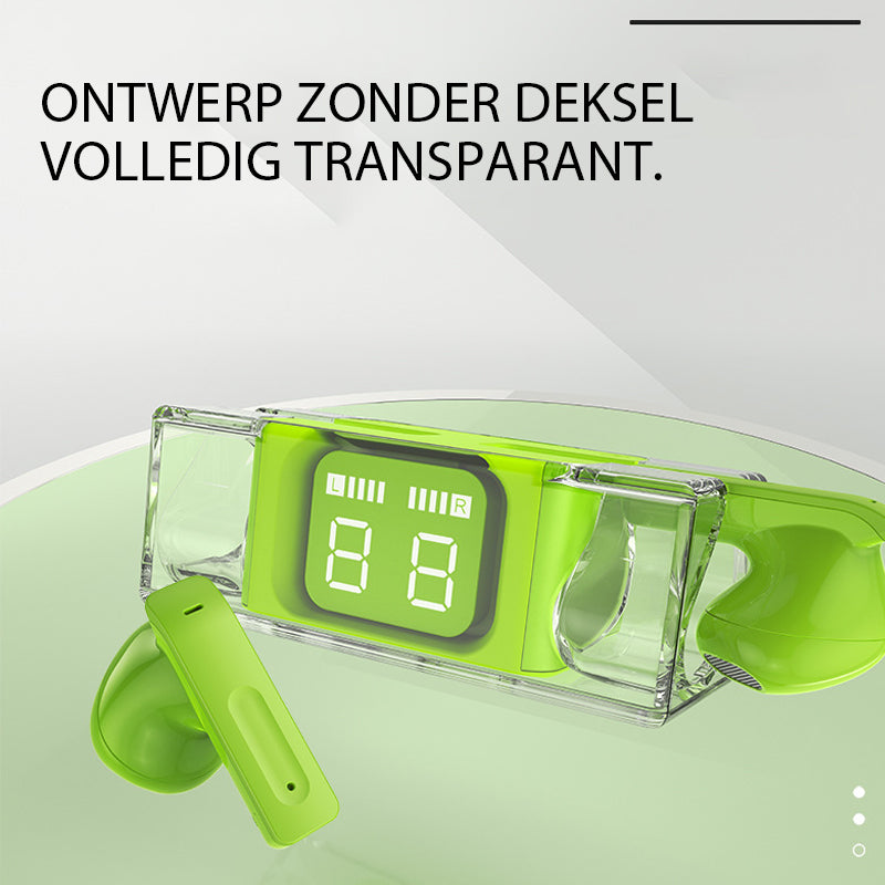 Draadloze oordopjes met transparant hoesje