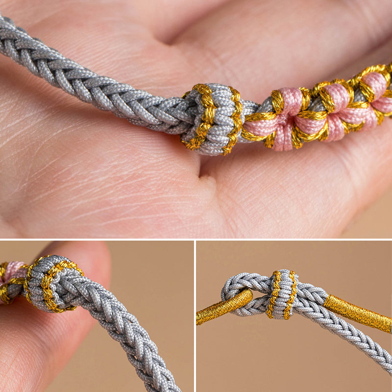 Perzik bloesem knoop armband