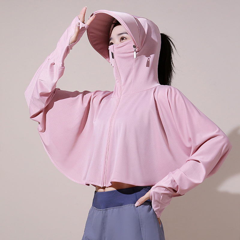 Ice silk windjack met uv-bescherming en capuchon