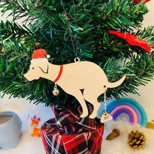 Poepende hond kerstversiering