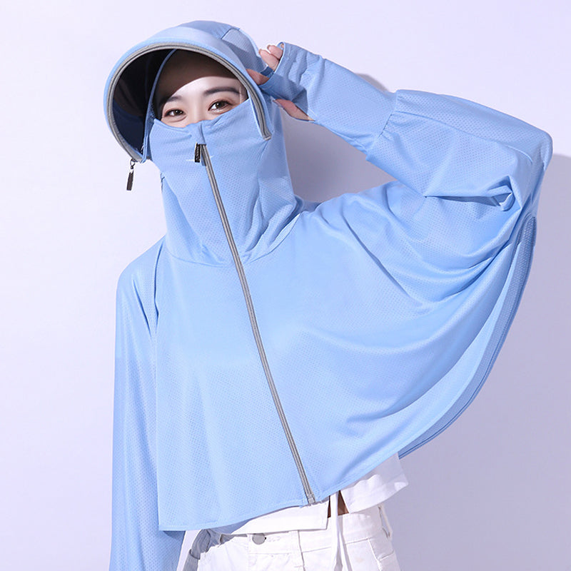 Ice silk windjack met uv-bescherming en capuchon