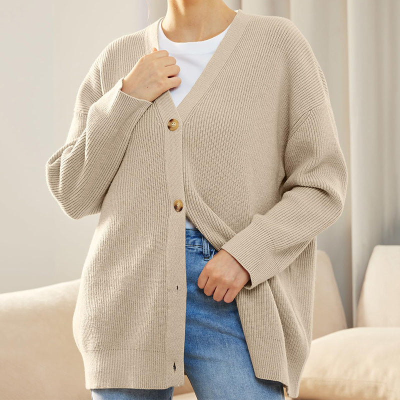 Casual Solid Color Sweaters Cardigan