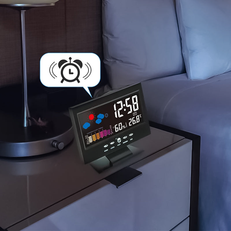Digitale LED-temperatuur-vochtigheidsmonitor Wekker