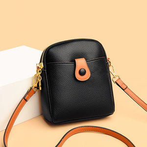 Kleine vierkante tas met één schouder in contrasterende kleur