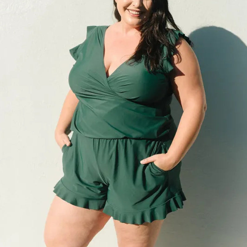 Badpak uit één stuk met ingebouwde beha