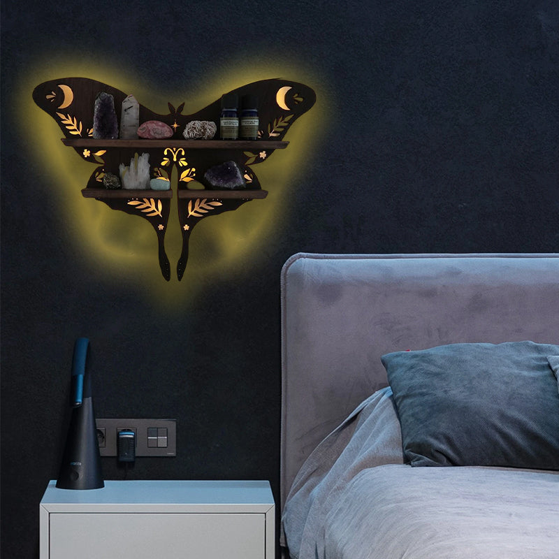 Luna Moth Plank met lamp