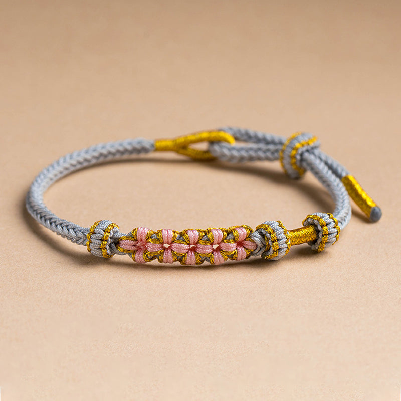 Perzik bloesem knoop armband