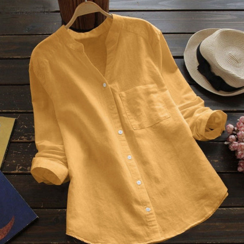 Effen kleur casual losse bloes