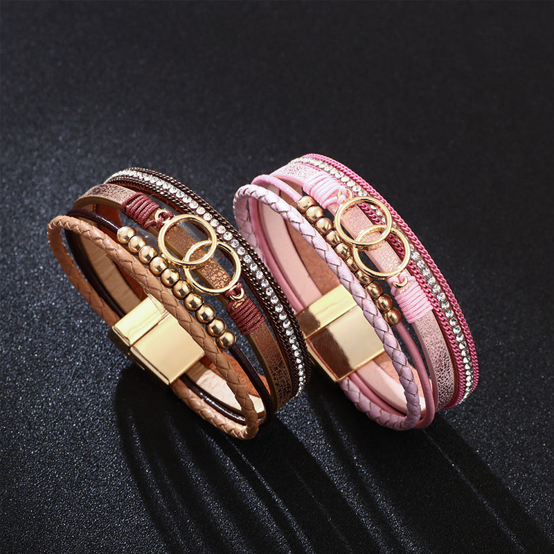 Laag lederen armband