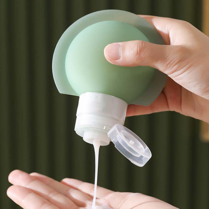 Draagbare siliconen reisfles met grote diameter