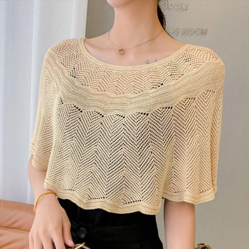 Gebreide zon werende ijszijden sjaal