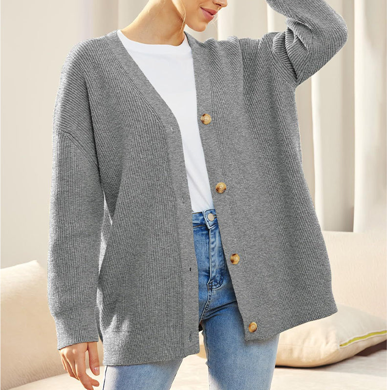 Casual Solid Color Sweaters Cardigan