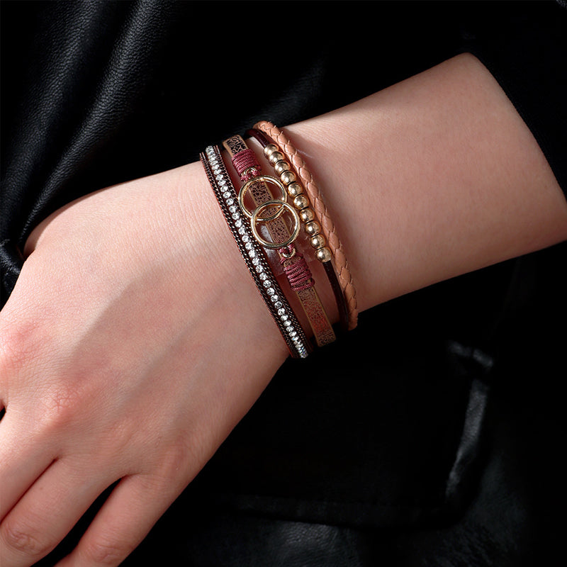 Laag lederen armband