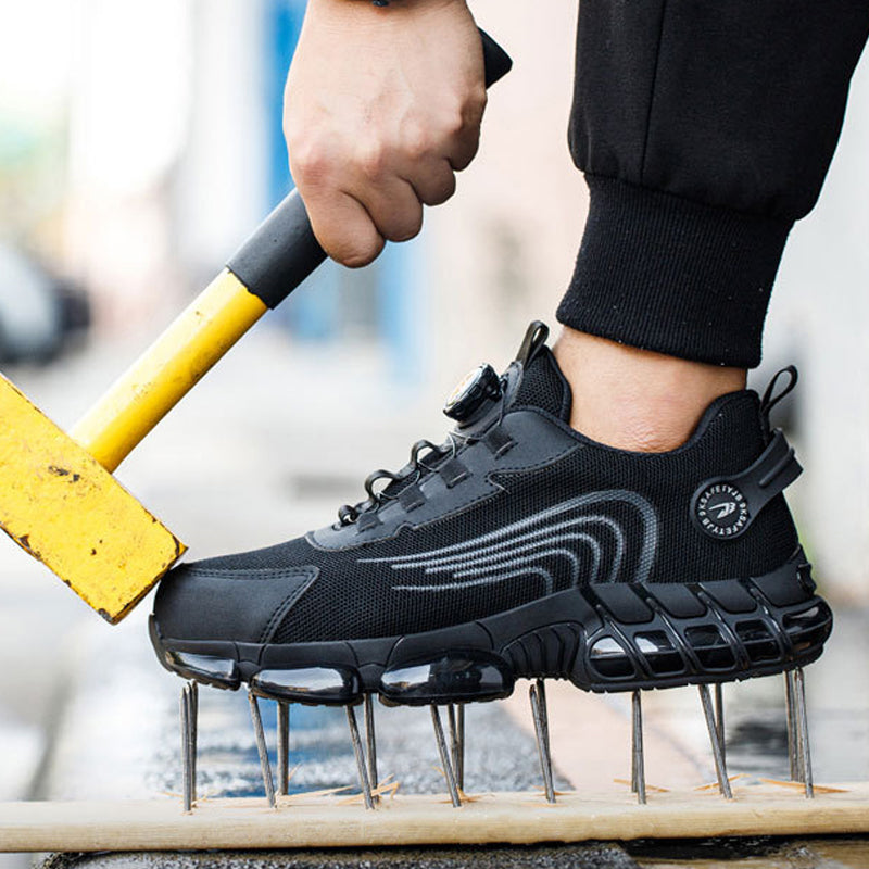 Beschermende veiligheidssneakers met stalen neus en draaigesp