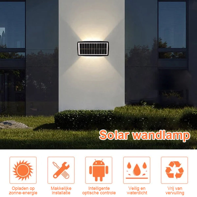 Buitenwandlamp op zonne-energie