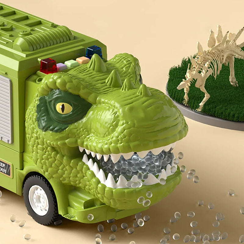Nieuwe dinosaurus-transformerende technische vrachtwagenbaanspeelgoedset
