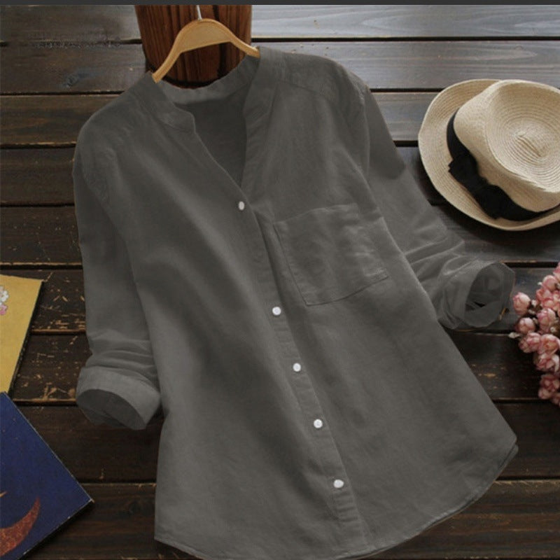 Effen kleur casual losse bloes