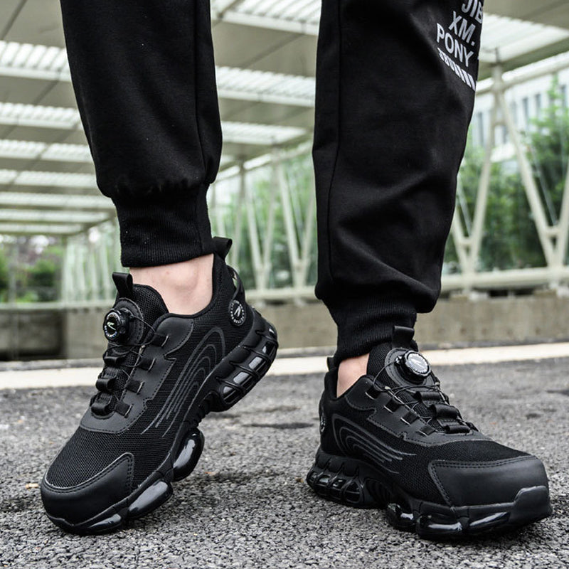 Beschermende veiligheidssneakers met stalen neus en draaigesp