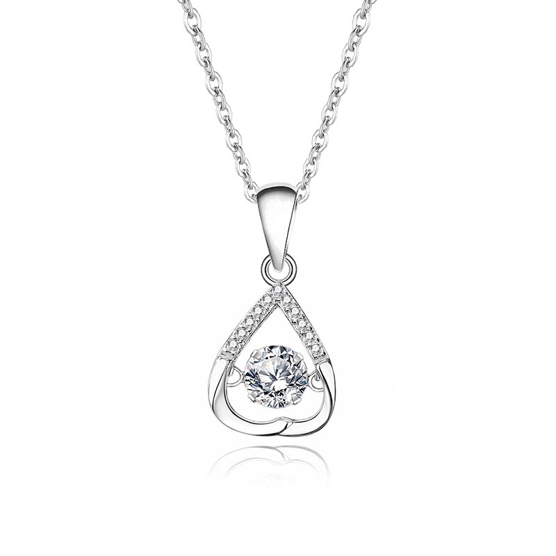Sprankelende zirkonia hart ketting