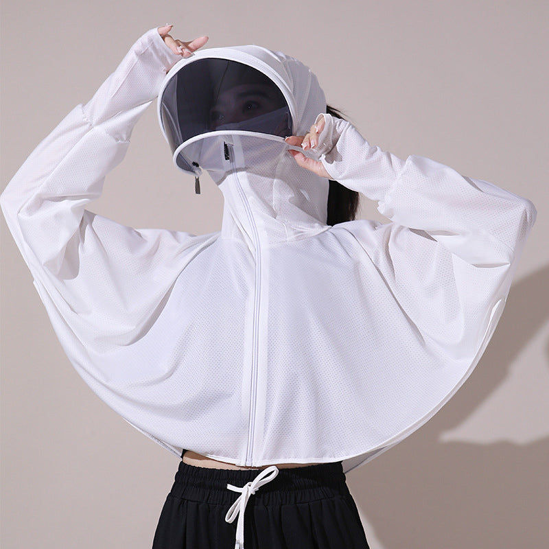 Ice silk windjack met uv-bescherming en capuchon