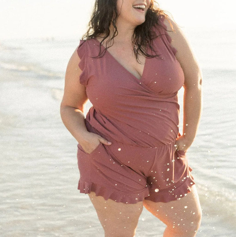 Badpak uit één stuk met ingebouwde beha