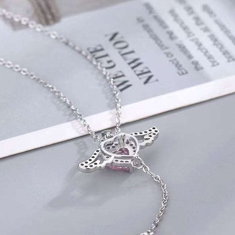 Roze engel vleugels ketting