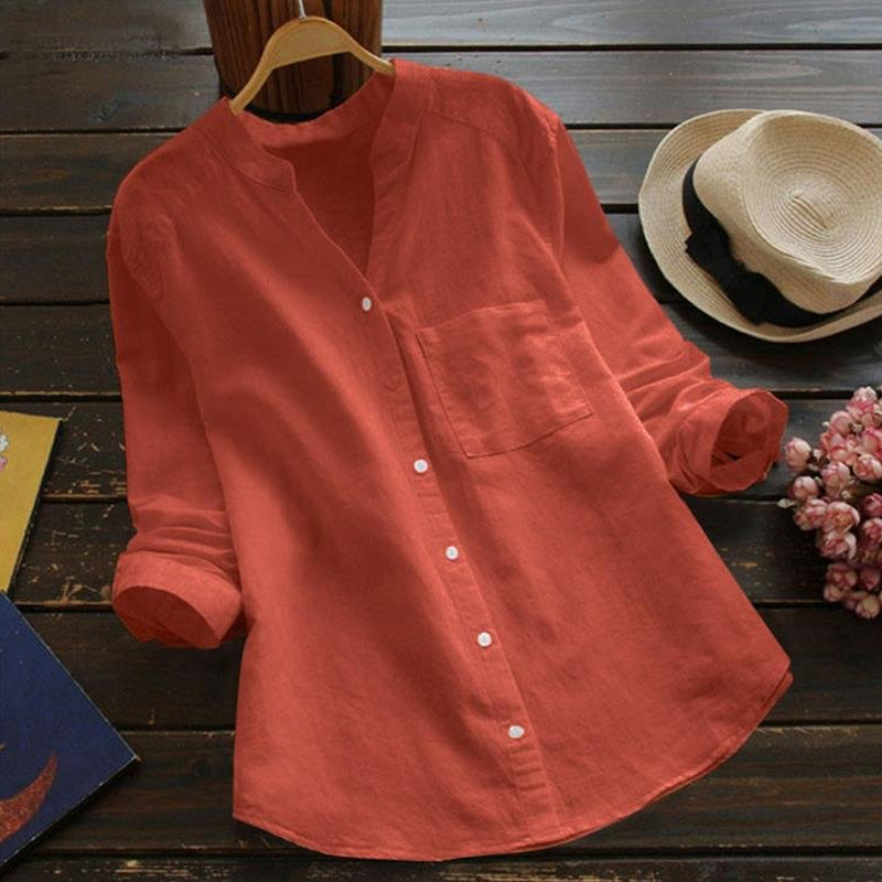 Effen kleur casual losse bloes