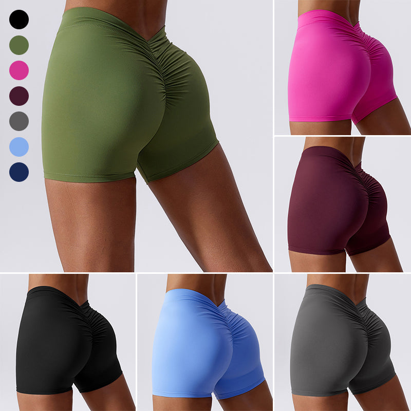 Beeldhouwende shorts met ruches en V-rug