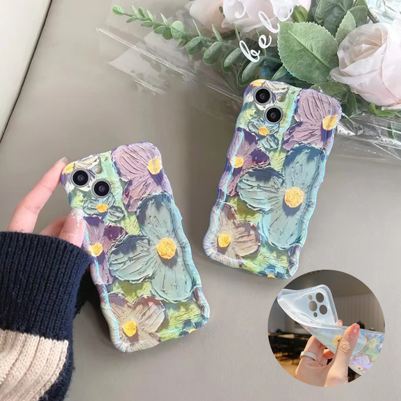 iPhone kleurrijk olieverfschilderij prachtige telefoonhoes