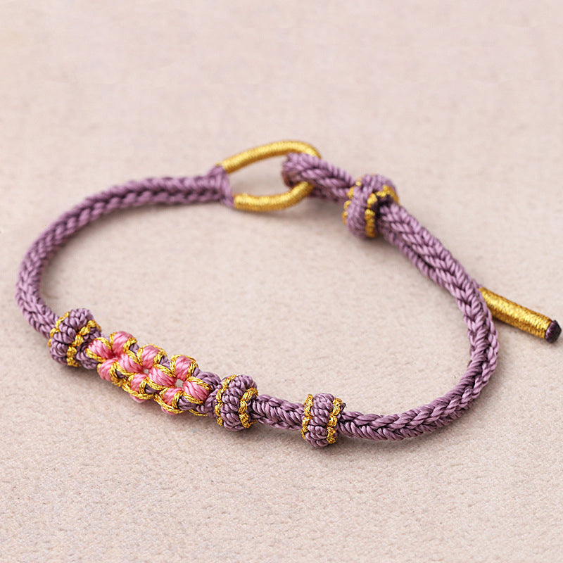 Peach Blossom verstelbare gevlochten armband