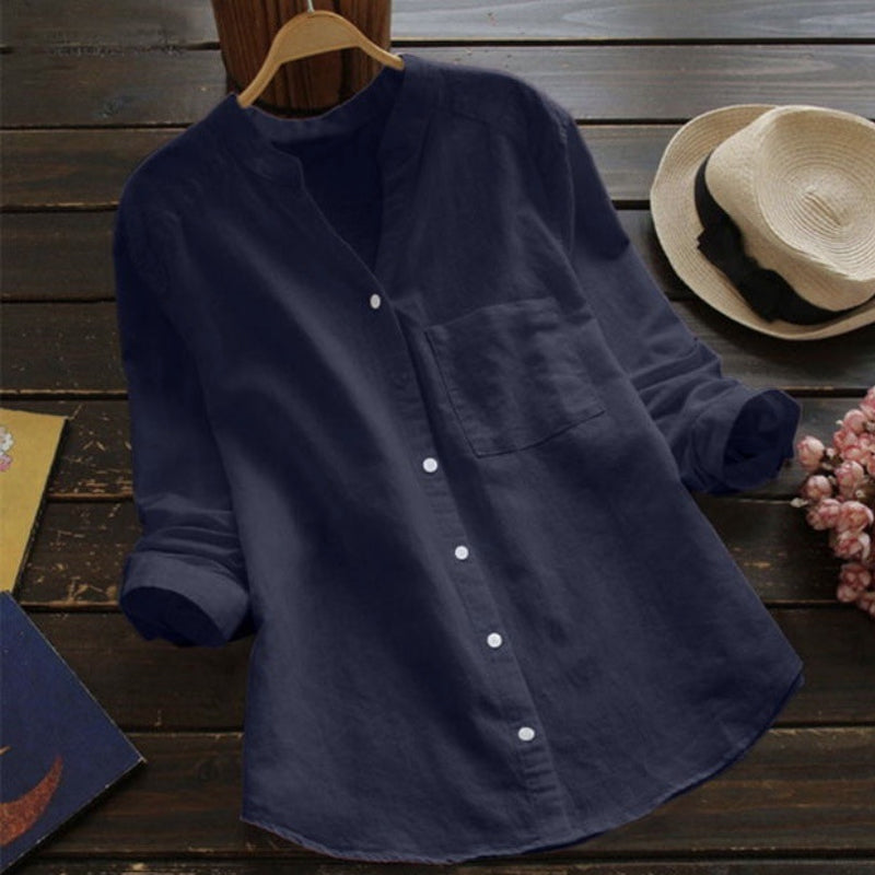 Effen kleur casual losse bloes