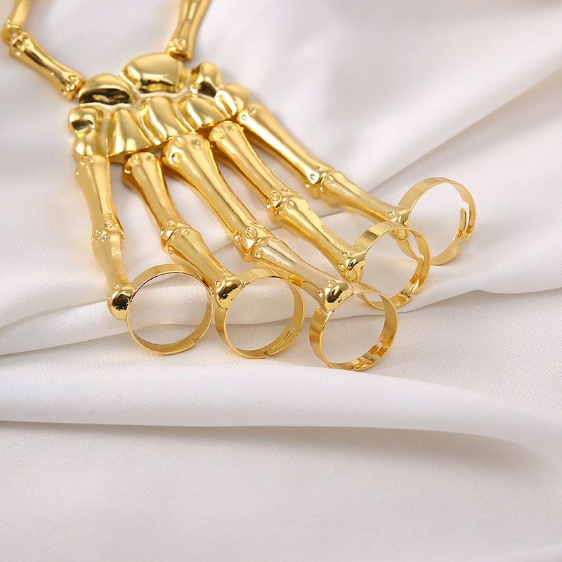 Metalen schedelarmband