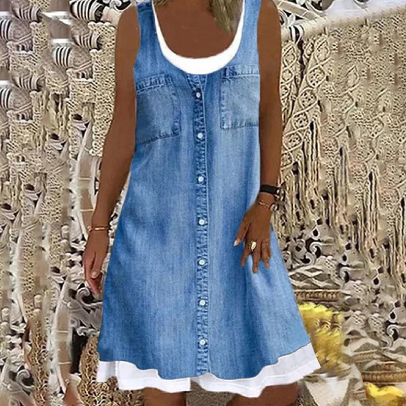 Casual tanktop-jurk met ronde hals