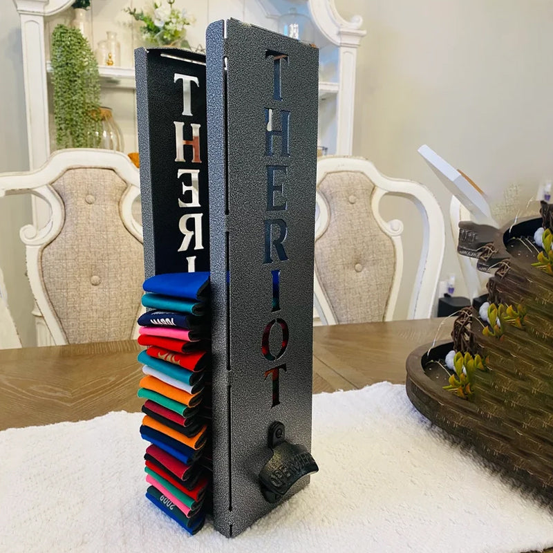 Blikjeskoelerhouder met flesopener