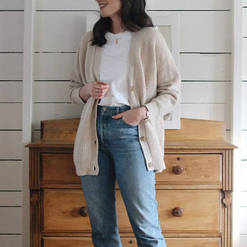 Casual Solid Color Sweaters Cardigan