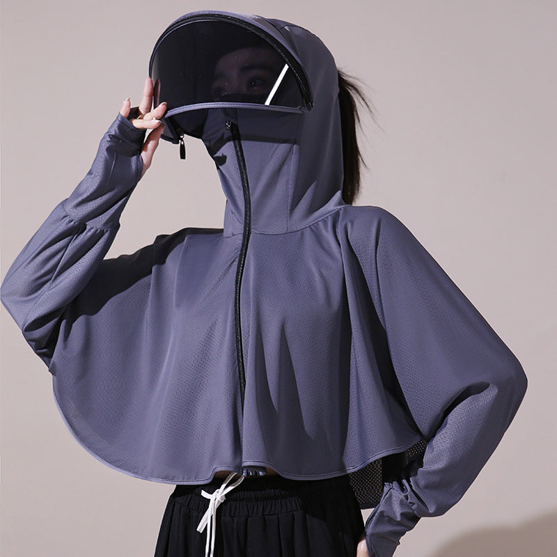 Ice silk windjack met uv-bescherming en capuchon