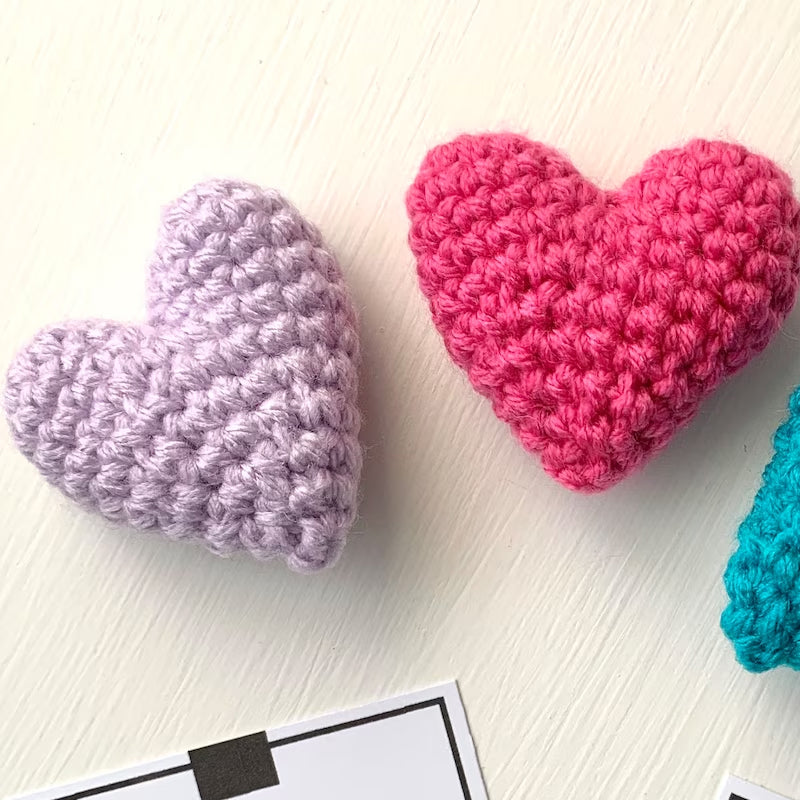 Pocket knuffel gehaakt hart klein geschenk