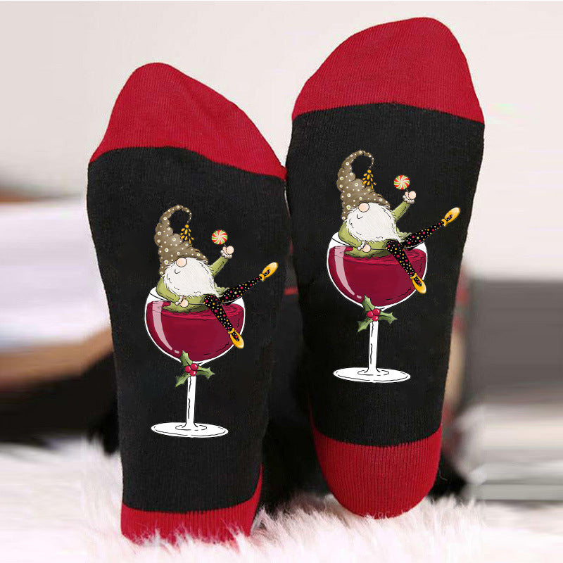 Gnome wijnglas Unisex Crew sokken