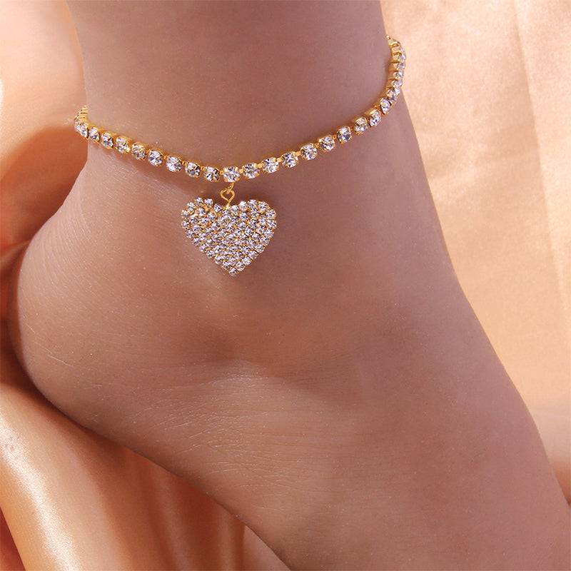 Mode Hart Strass Enkelbanden