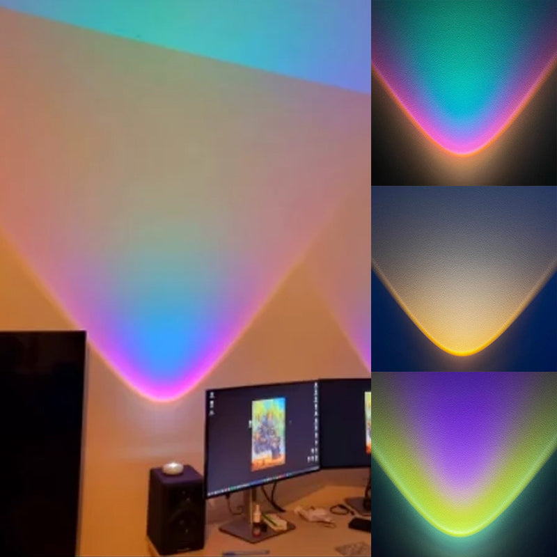 Zonsondergangprojectie onder kastlicht