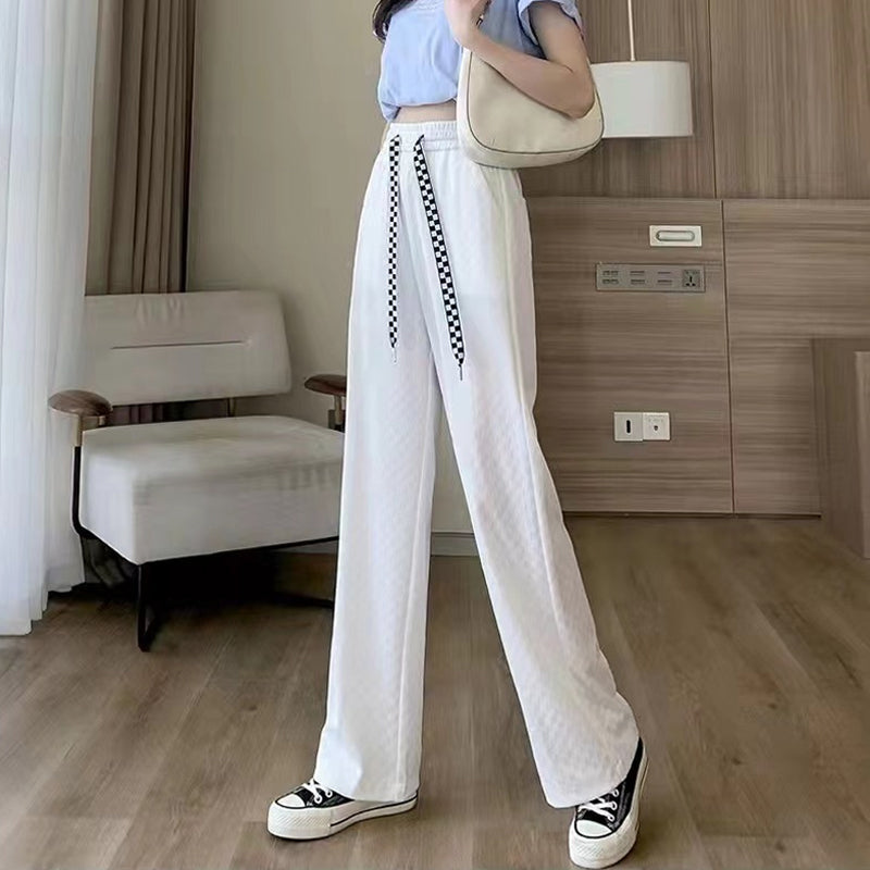 Geruite broek met wijde pijpen