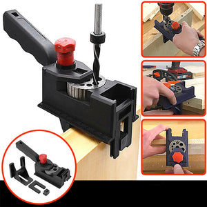 Verstelbare boorgaten set voor houtbewerking