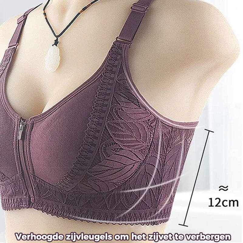 Dames bh met ritssluiting aan de voorkant plus maat bh