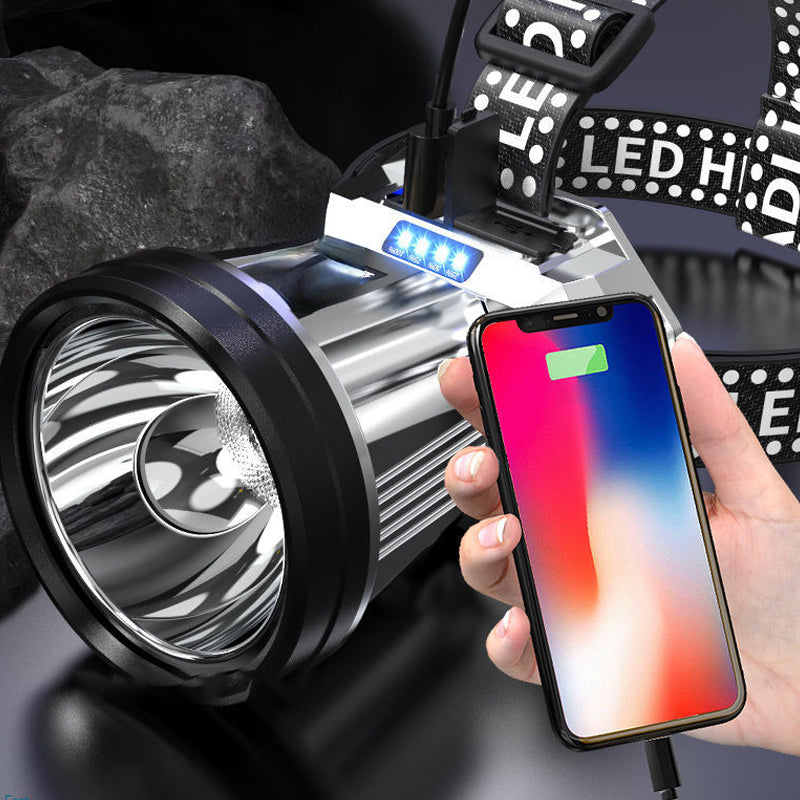 LED-verblindende zaklamp op het hoofd