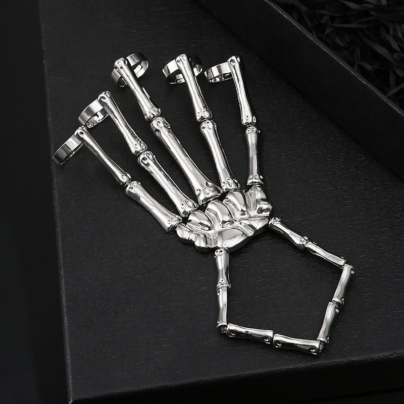 Metalen schedelarmband
