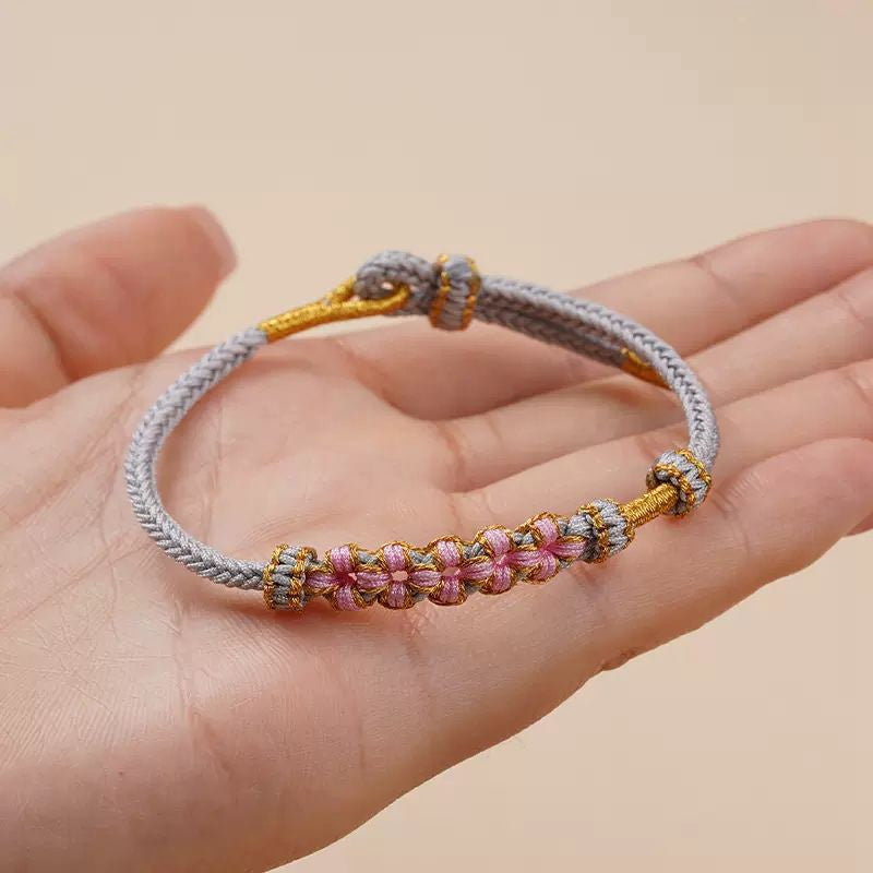 Perzik bloesem knoop armband