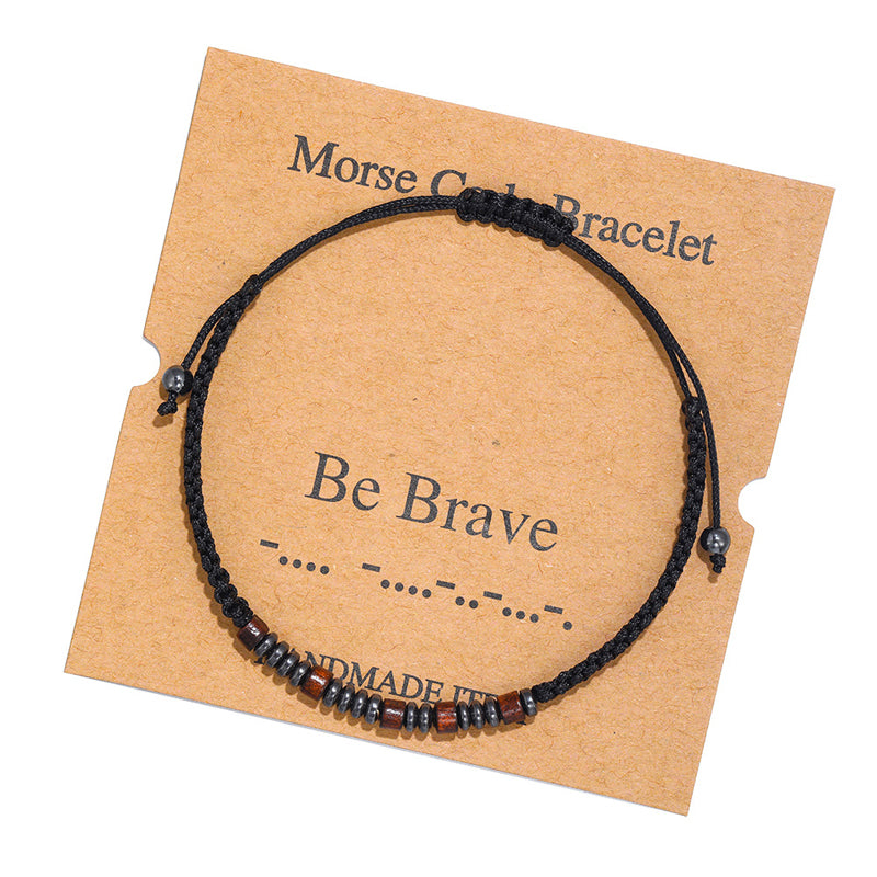 Morse code paar armband