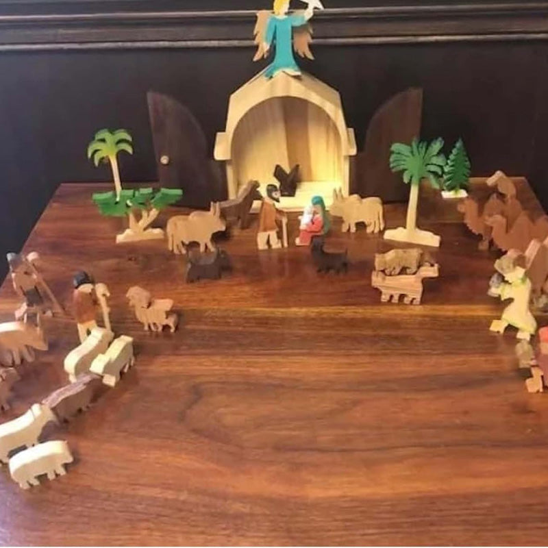 Het Kerst verhaal Unieke kerststal Houten kerststal