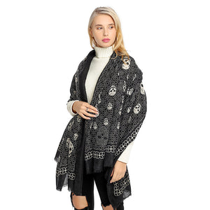 Sjaal met bedrukte schedels