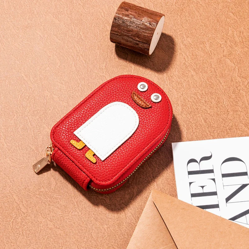 Leuke pinguïns PU-creditcardmuntportemonnee